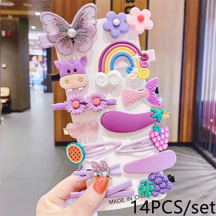 شعيرات أطفال لطيفة 14 شبيكة  14 Cute Baby Hair Clips