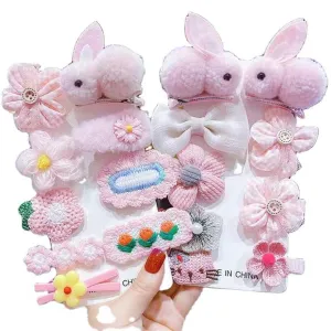 عيد الفصح الحيوان مشبك شعر مجموعة أرنب زهرة . aster Animal Hair Clip Set Rabbit Flower Shape Hairpins