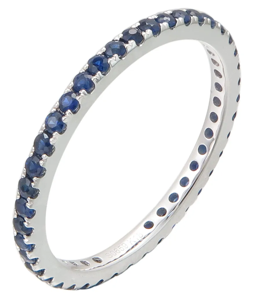 0.63ct tw Blue Sapphire Eternity Band in Black Rhodium