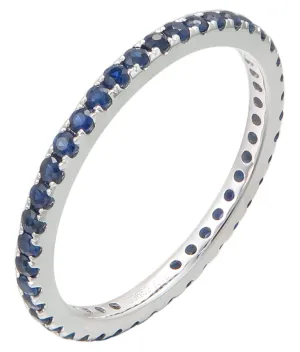 0.63ct tw Blue Sapphire Eternity Band in Black Rhodium