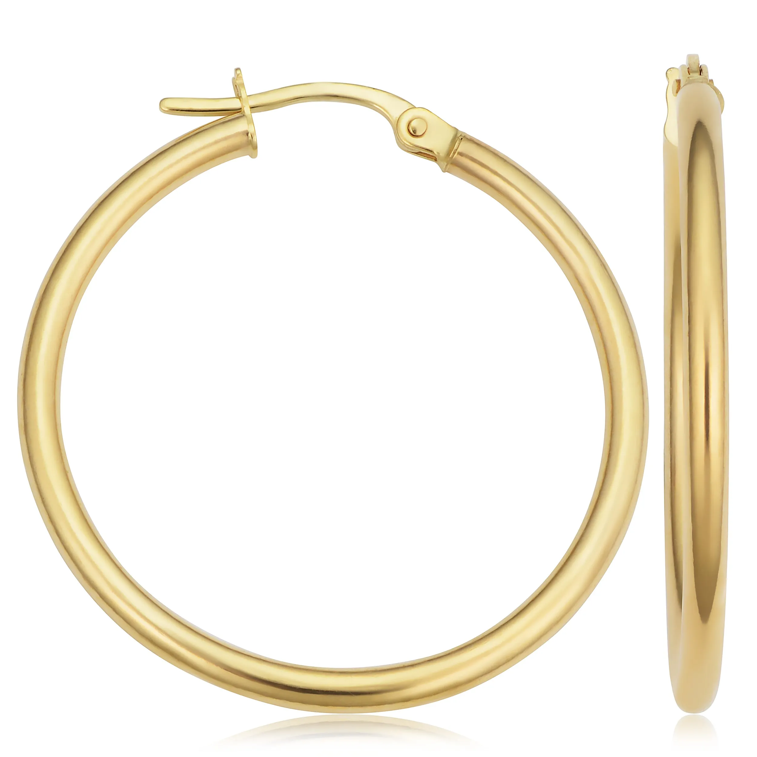 14k Yellow Gold Hoop Earrings (2x25 mm)