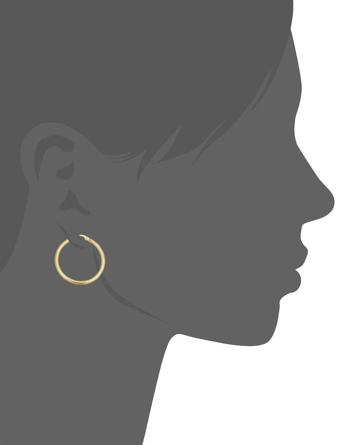 14k Yellow Gold Hoop Earrings (2x25 mm)