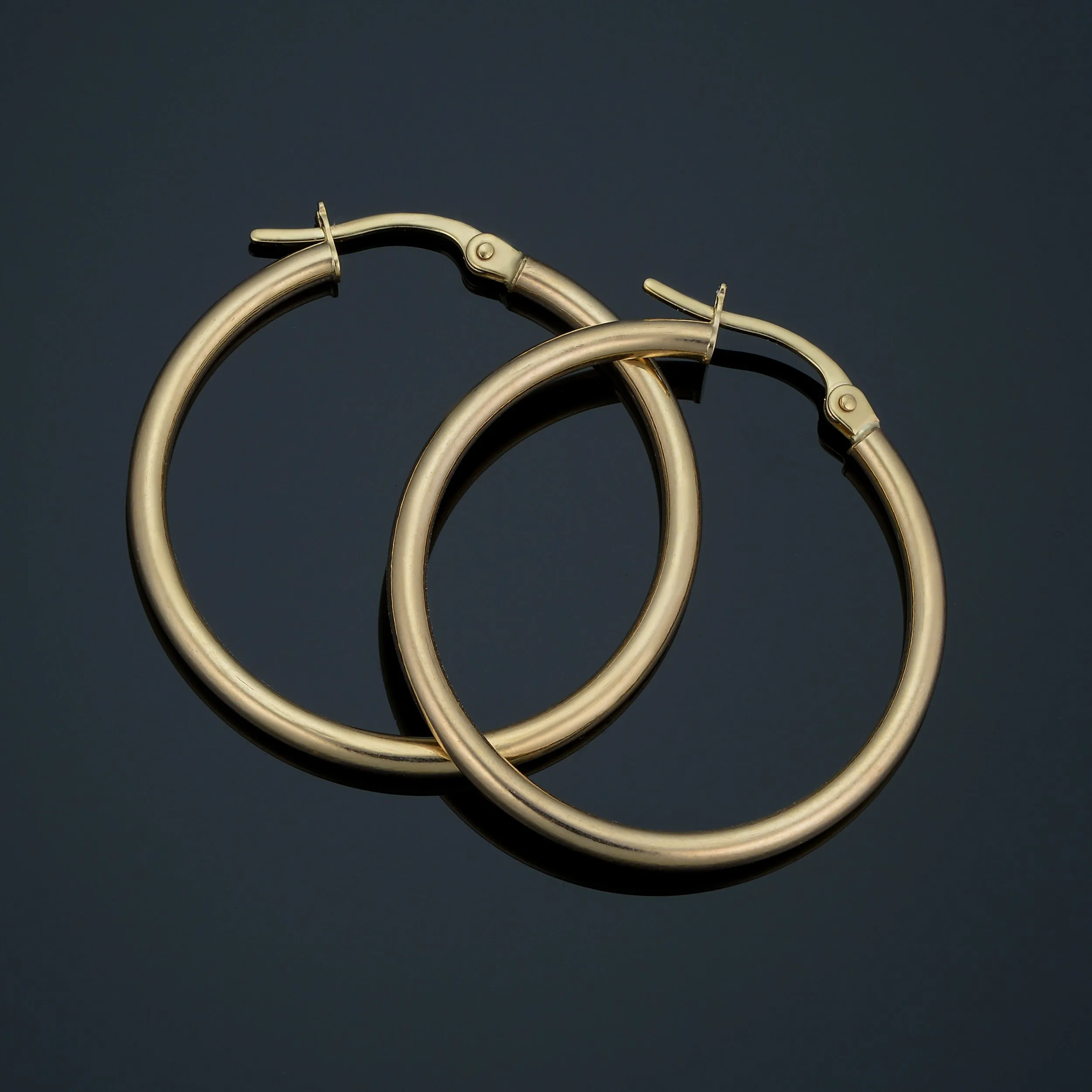 14k Yellow Gold Hoop Earrings (2x25 mm)