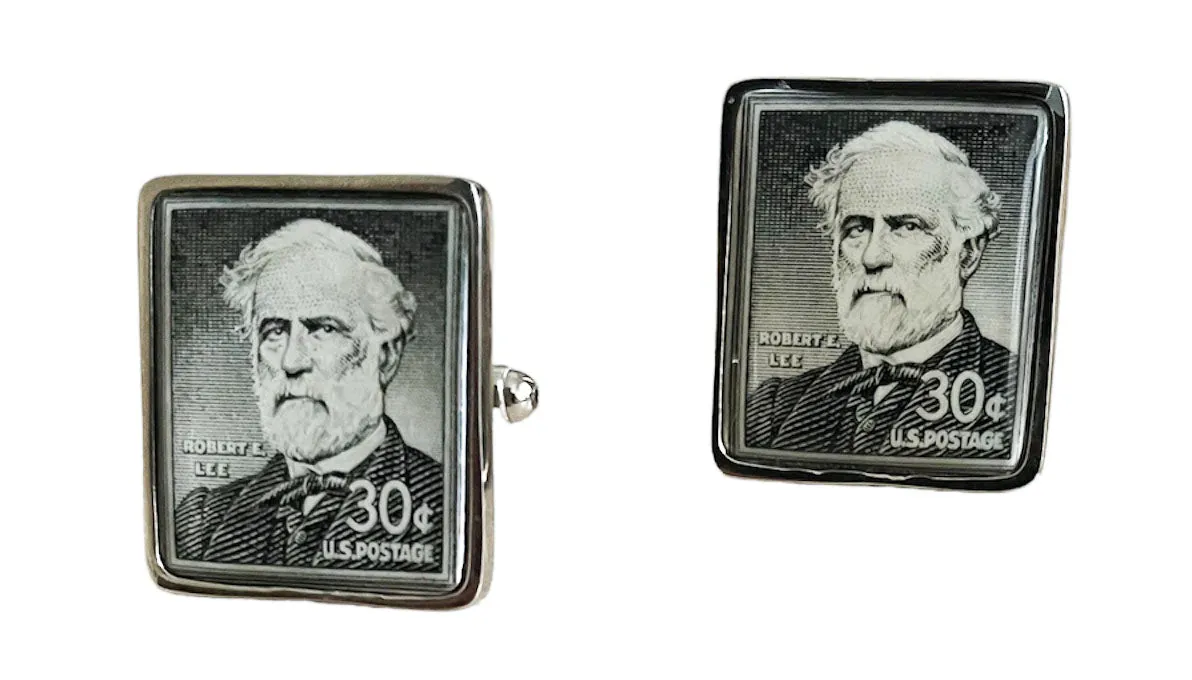1954 GENERAL ROBERT E LEE POSTAGE STAMP CUFFLINKS