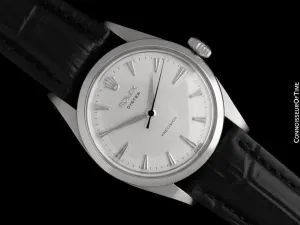 1954 Rolex Oyster Precision Classic Vintage Mens Handwound Watch with Silver Dial - Stainless Steel