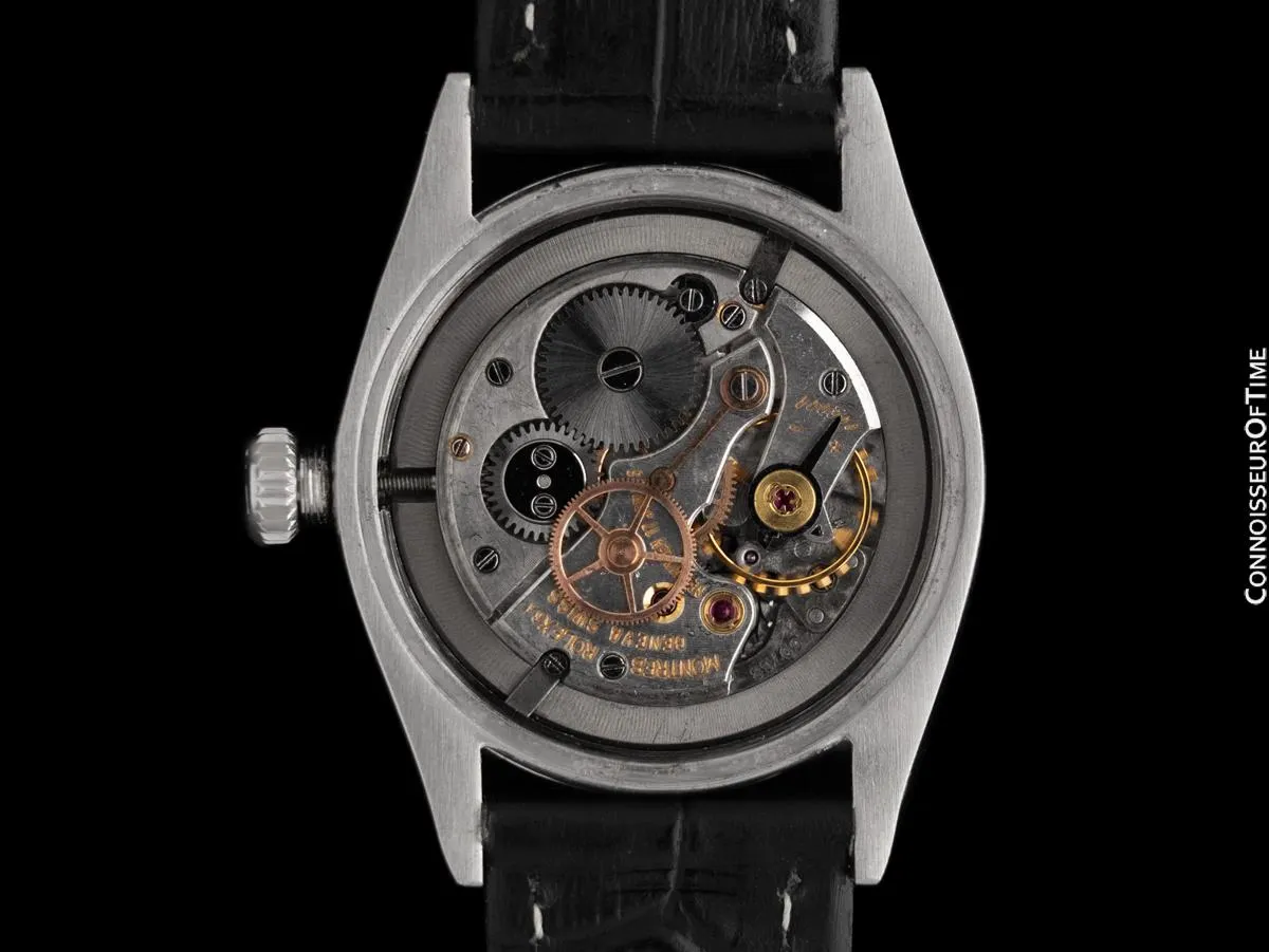 1954 Rolex Oyster Precision Classic Vintage Mens Handwound Watch with Silver Dial - Stainless Steel