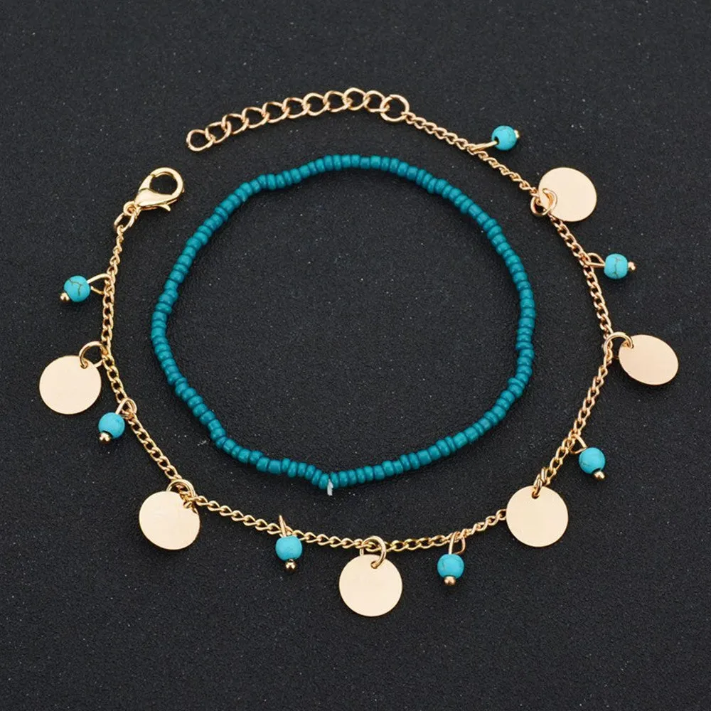 1piece Shine Bohemian Beads Ankle Bracelet for Women