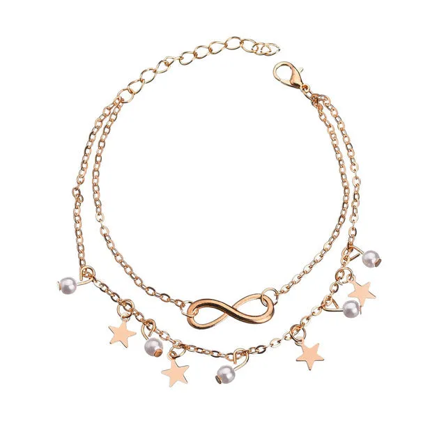 1piece Shine Bohemian Beads Ankle Bracelet for Women