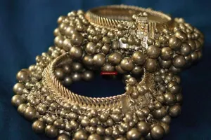 272 SOLD Heavy Heirloom Silver Payal Anklets