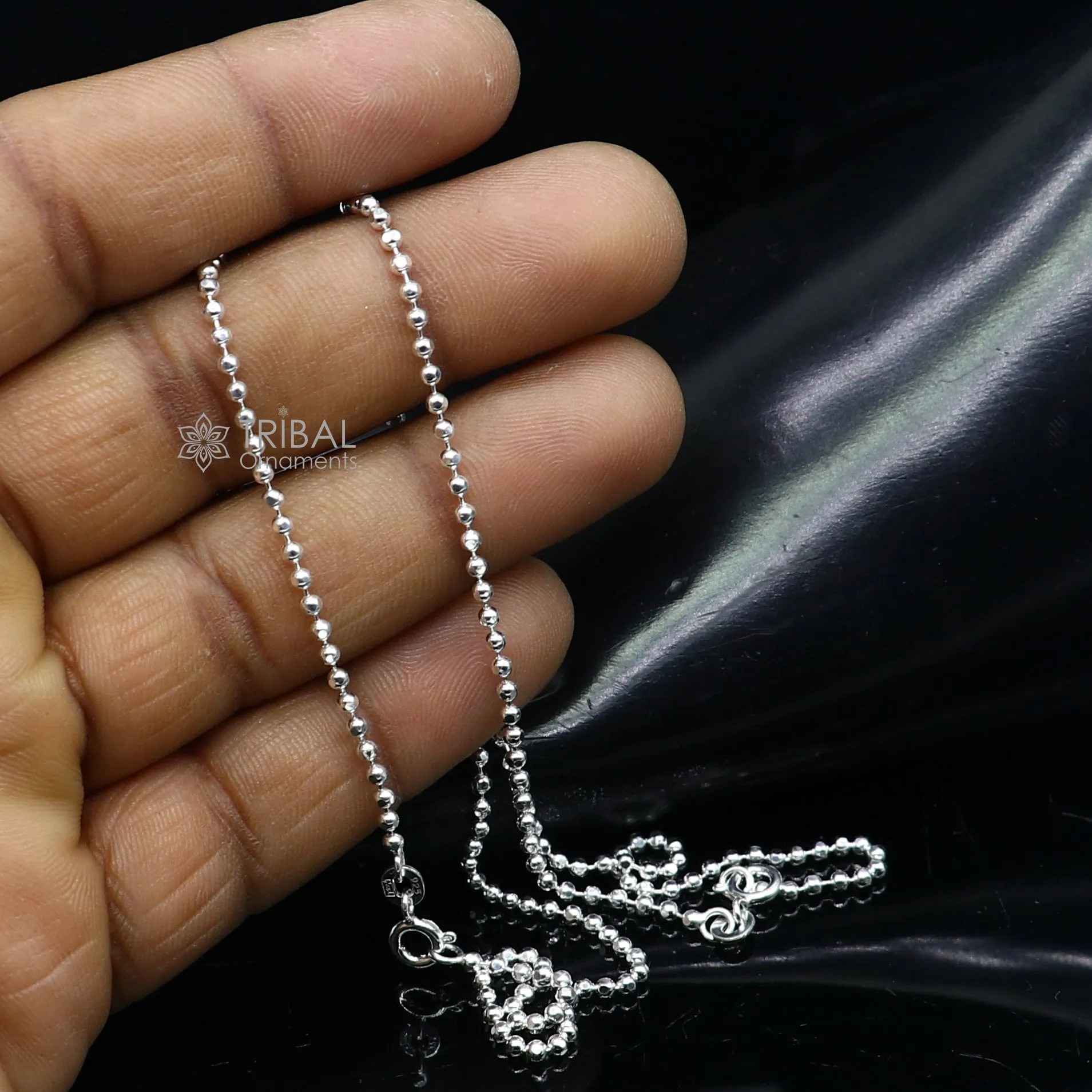2mm 925 sterling silver beaded/ball chain anklet bracelet amazing light weight delicate anklets gorgeous belly dance silver jewelry ank614