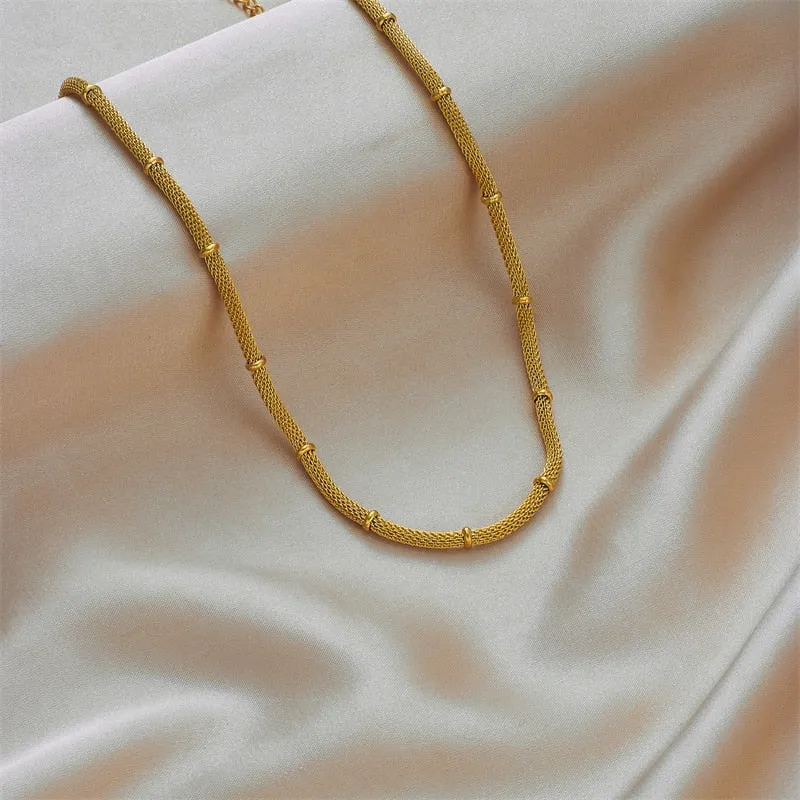 316L Stainless Steel Gold Color Thick Chain Necklace Bracelets For Women