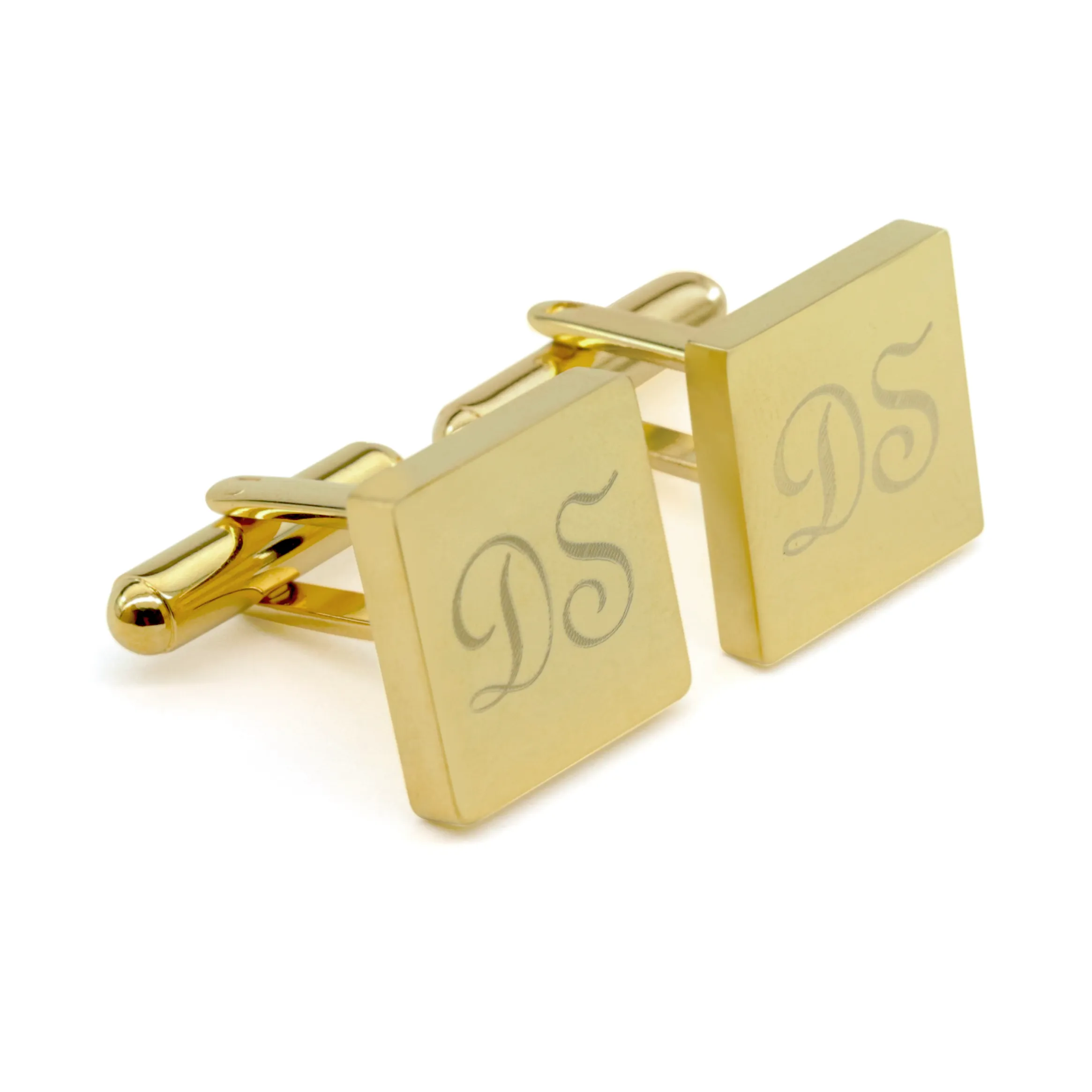 5 x Personalised Engraved Square Gold Cufflinks
