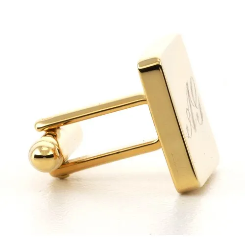 5 x Personalised Engraved Square Gold Cufflinks