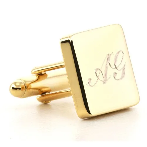 5 x Personalised Engraved Square Gold Cufflinks