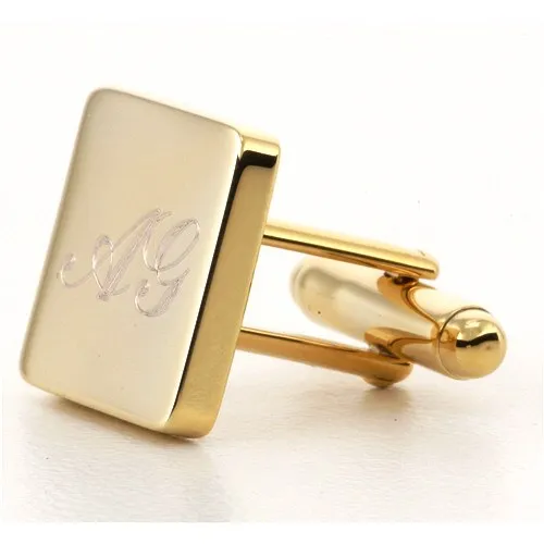 5 x Personalised Engraved Square Gold Cufflinks