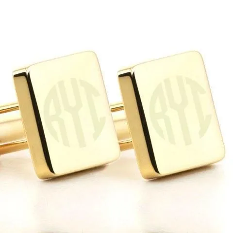5 x Personalised Engraved Square Gold Cufflinks