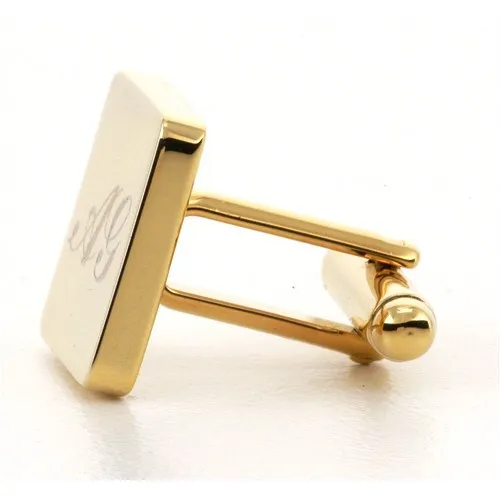 5 x Personalised Engraved Square Gold Cufflinks