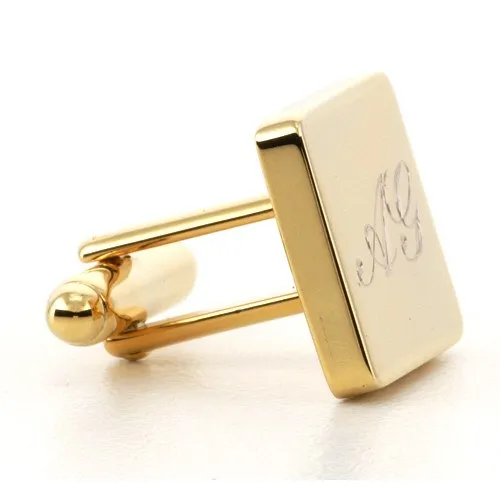 5 x Personalised Engraved Square Gold Cufflinks