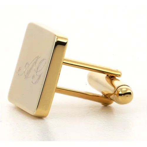 5 x Personalised Engraved Square Gold Cufflinks