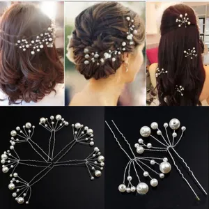 5PcsFlower Crystal Hair Clips Popular Wedding Bridal Pearl Rhinestone Hair Pins Bridesmaid Clips Hairwear Hair Accessories Women