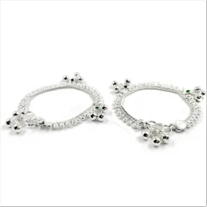 700 Silver Kids Traditional Meena Mango Anklet - Style#01