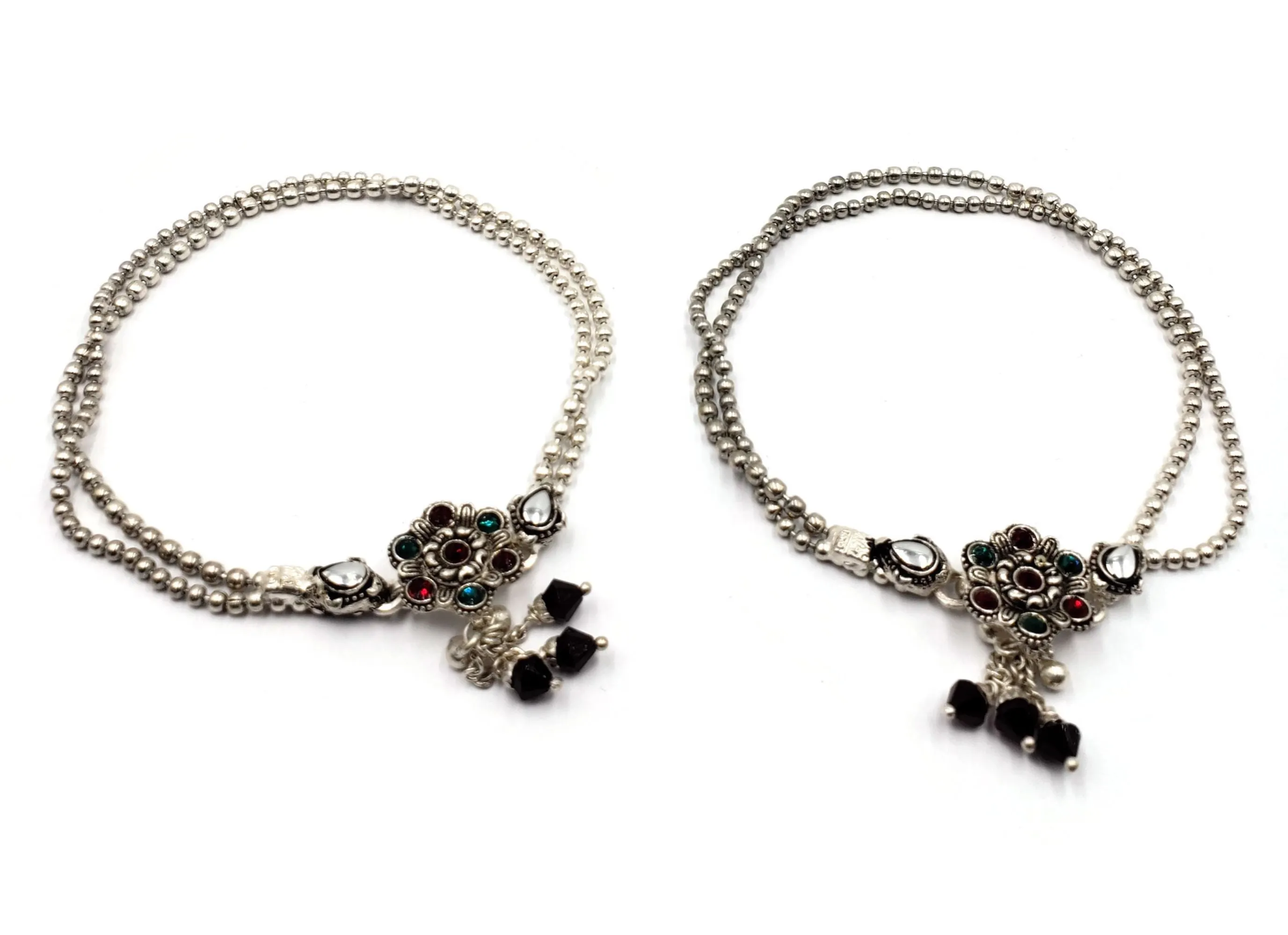 700 Silver Rajwada Anklet - #45