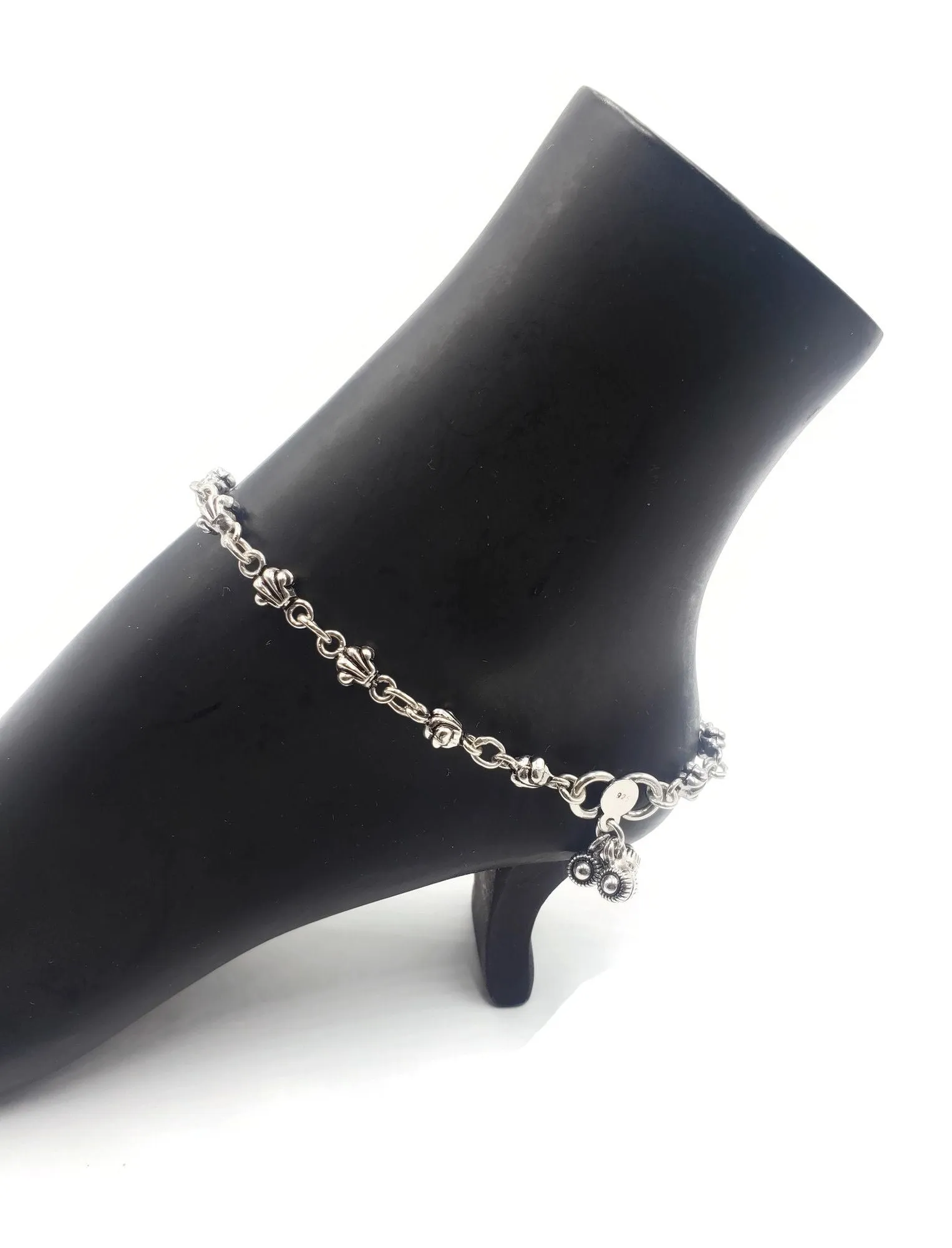 700 Silver Rajwada Anklet - #45