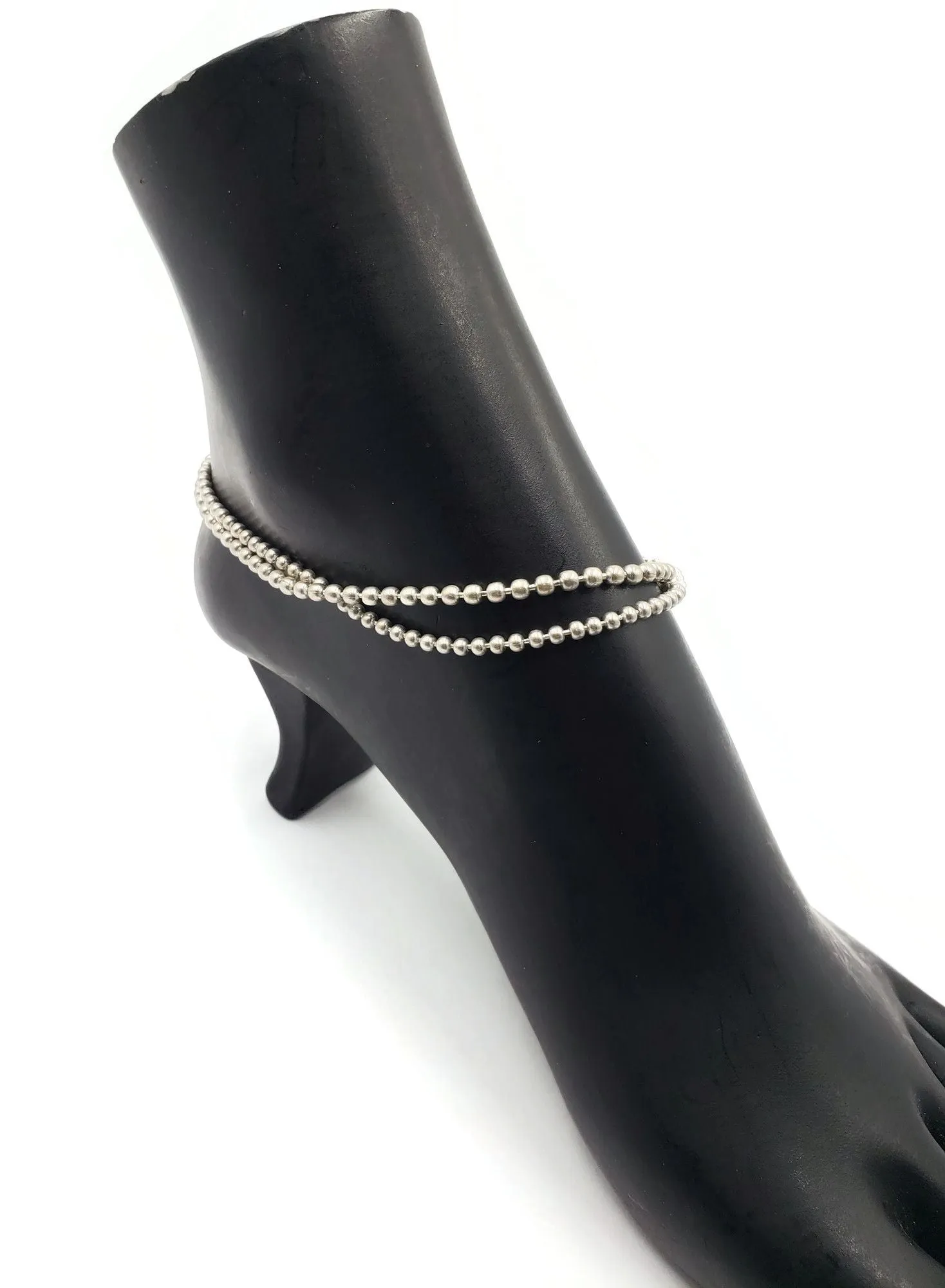 700 Silver Rajwada Anklet - #45
