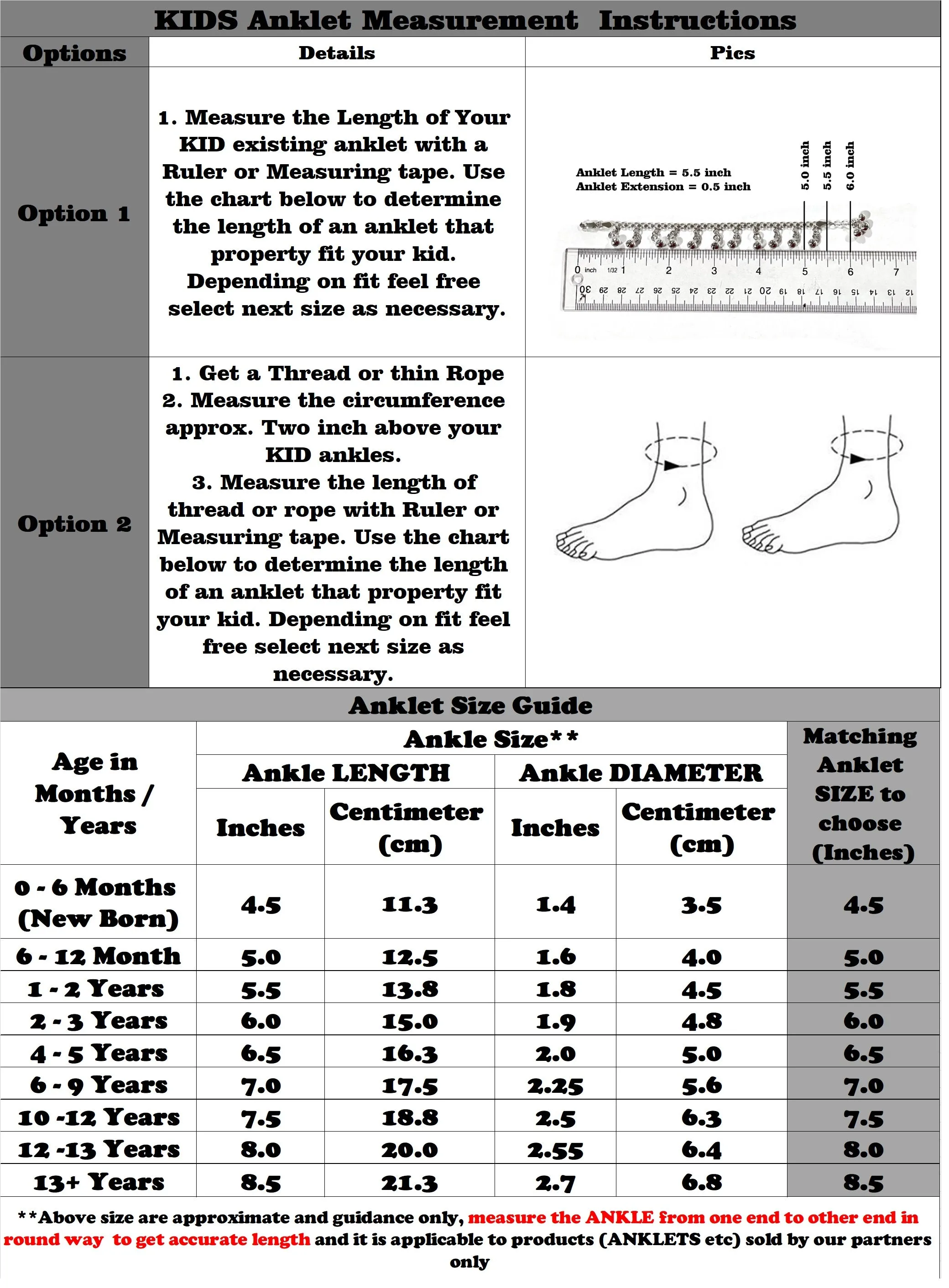 750 Silver Kids Round Anklet - Style#01