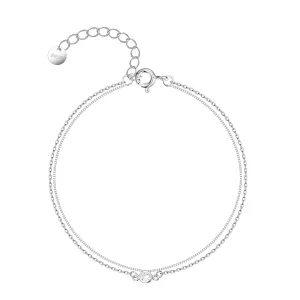 925 Sterling Silver Ankle Bracelet Multilayer Anklets for Women Satellite, Star, Cross, Circle, Butterfly, Teardrop, Oval Disk Layered Anklet Beach Jewelry double layered