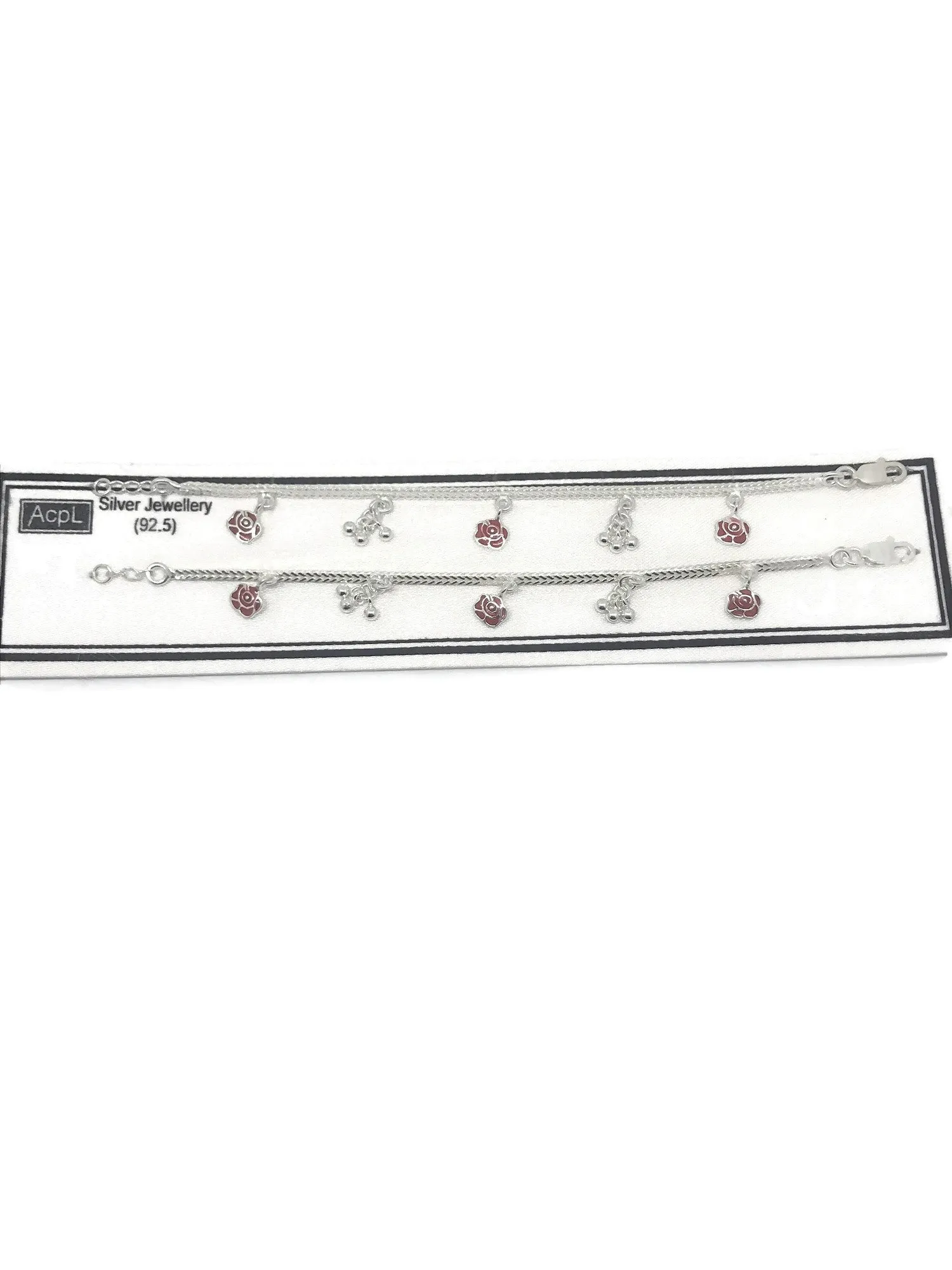 925 Sterling Silver Designer Fancy Anklet  - Style#47