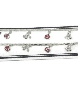 925 Sterling Silver Designer Fancy Anklet  - Style#47