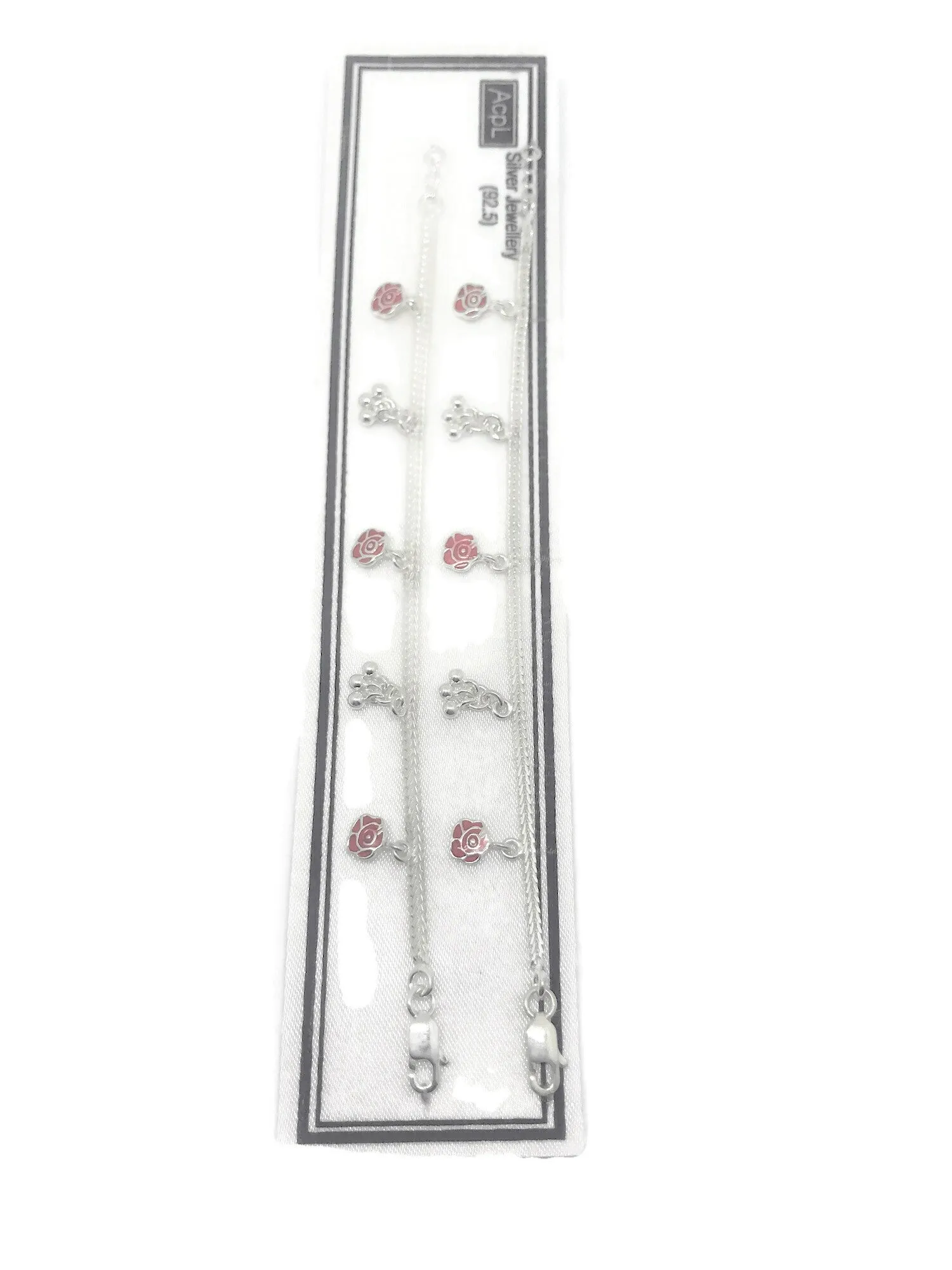 925 Sterling Silver Designer Fancy Anklet  - Style#47