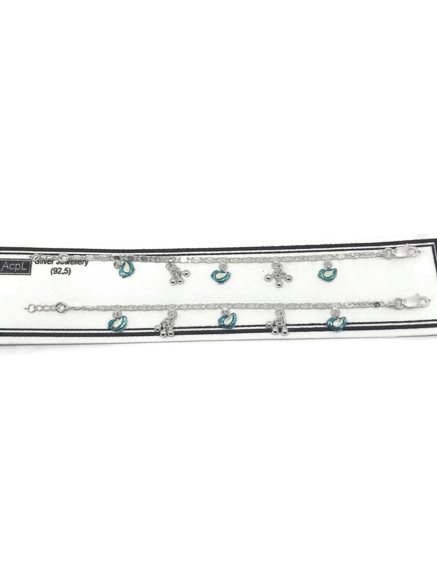 925 Sterling Silver Designer Fancy Anklet  - Style#48