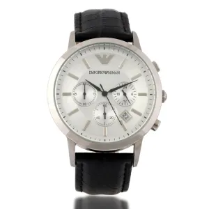 Analogue Leather Black Wrist Watch