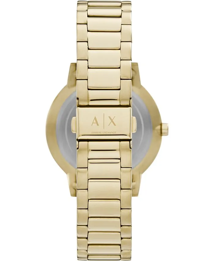 Armani Exchange AX7119 Cayde Gold-Tone Stainless Steel Bracelet Watch 42mm Gift Set Men Watches Lexor Miami