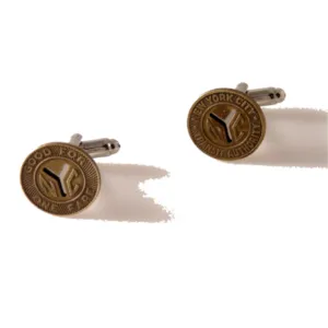 AUTHENTIC VINTAGE NEW YORK SUBWAY TOKEN CUFFLNKS