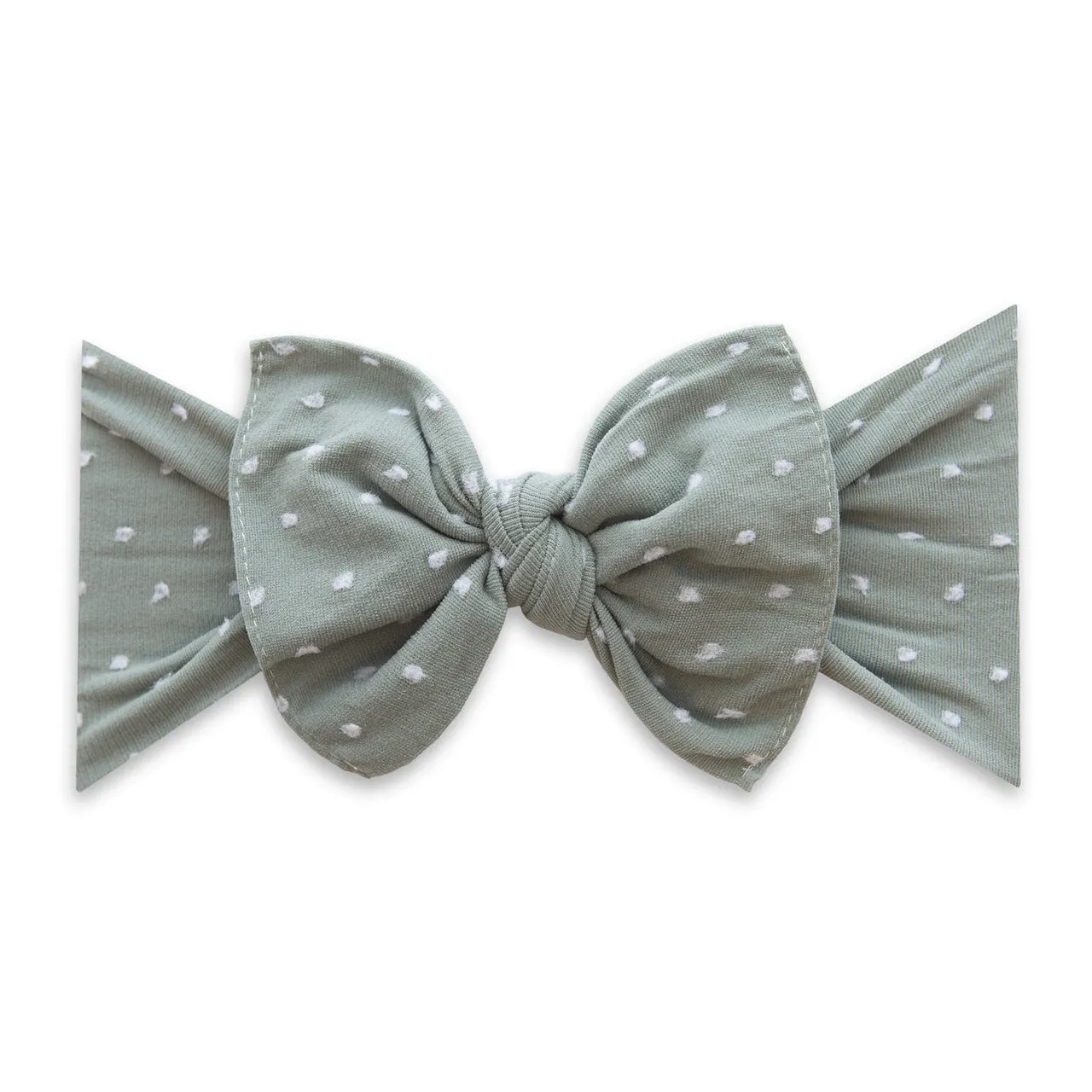 Baby Bling Bows - Shabby Knot - Sage Dot