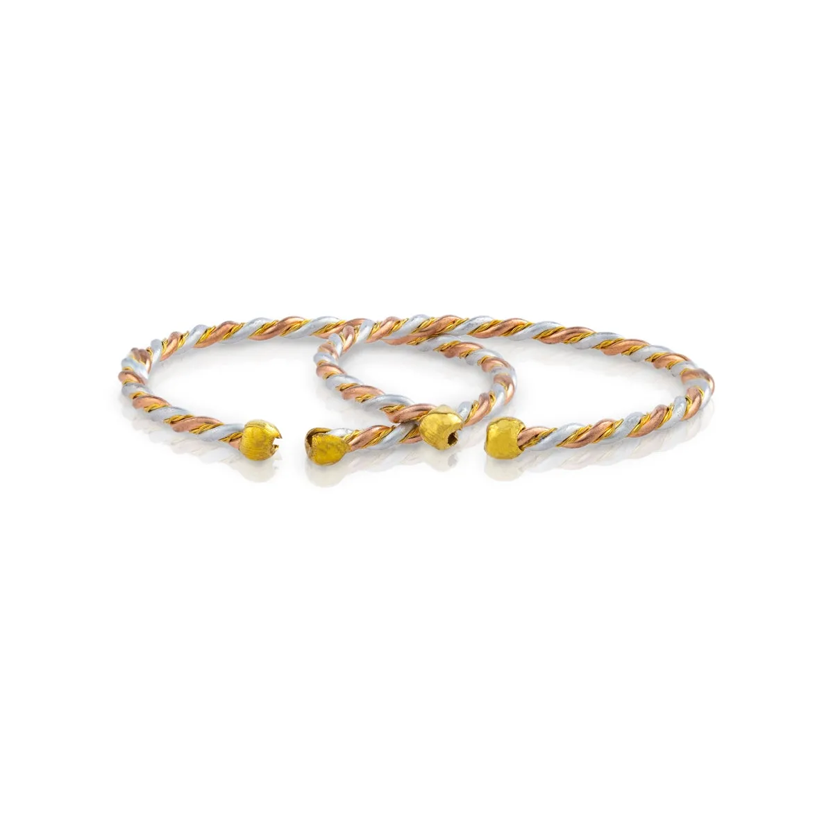 Baby Thandai Pair - 1 Inch | Tri Metal Baby Anklets/ Baby Kada/ Baby Jewellery