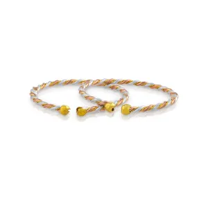 Baby Thandai Pair - 1 Inch | Tri Metal Baby Anklets/ Baby Kada/ Baby Jewellery