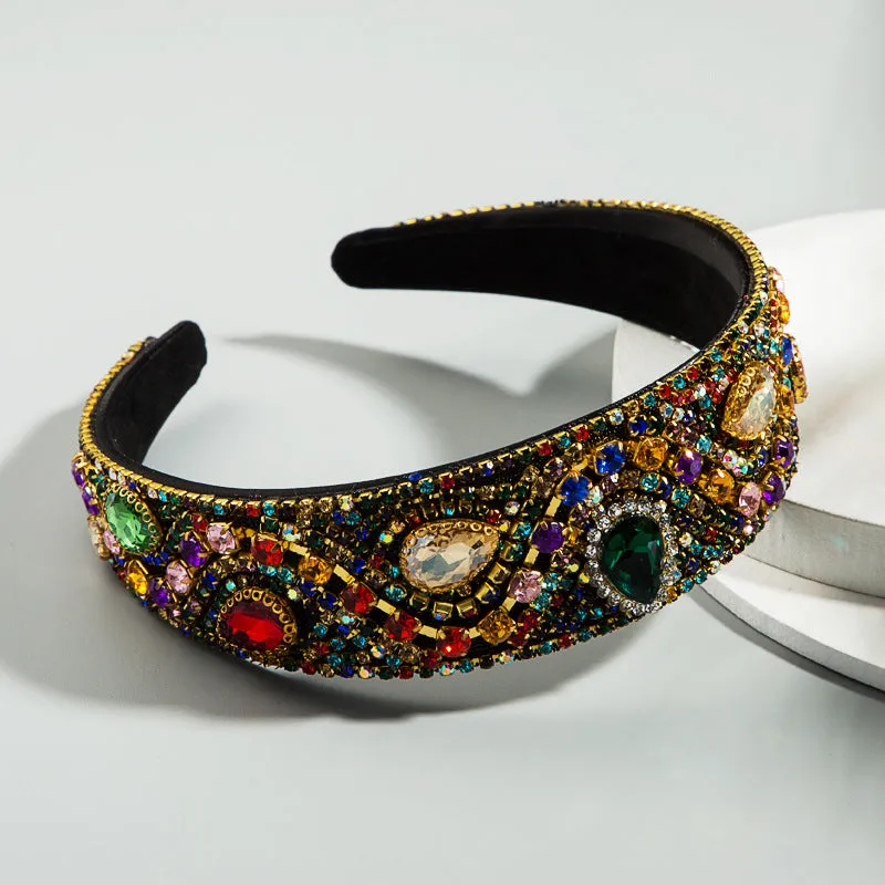 Baroque Headbands Boutique Hair Women Heavy Rhinestone Hairband