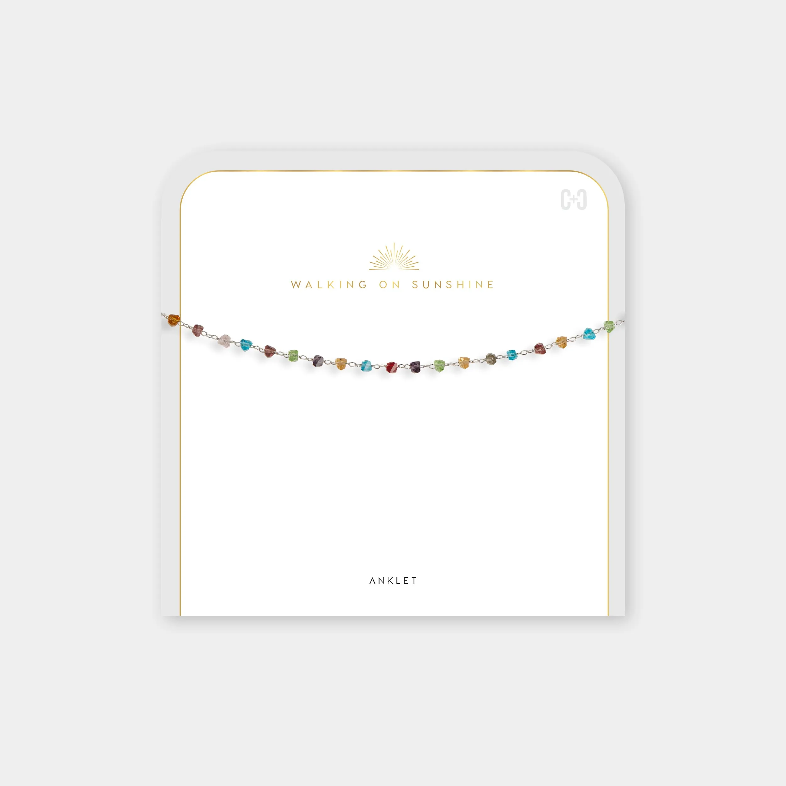 Beaded Chain Anklet  - Silver