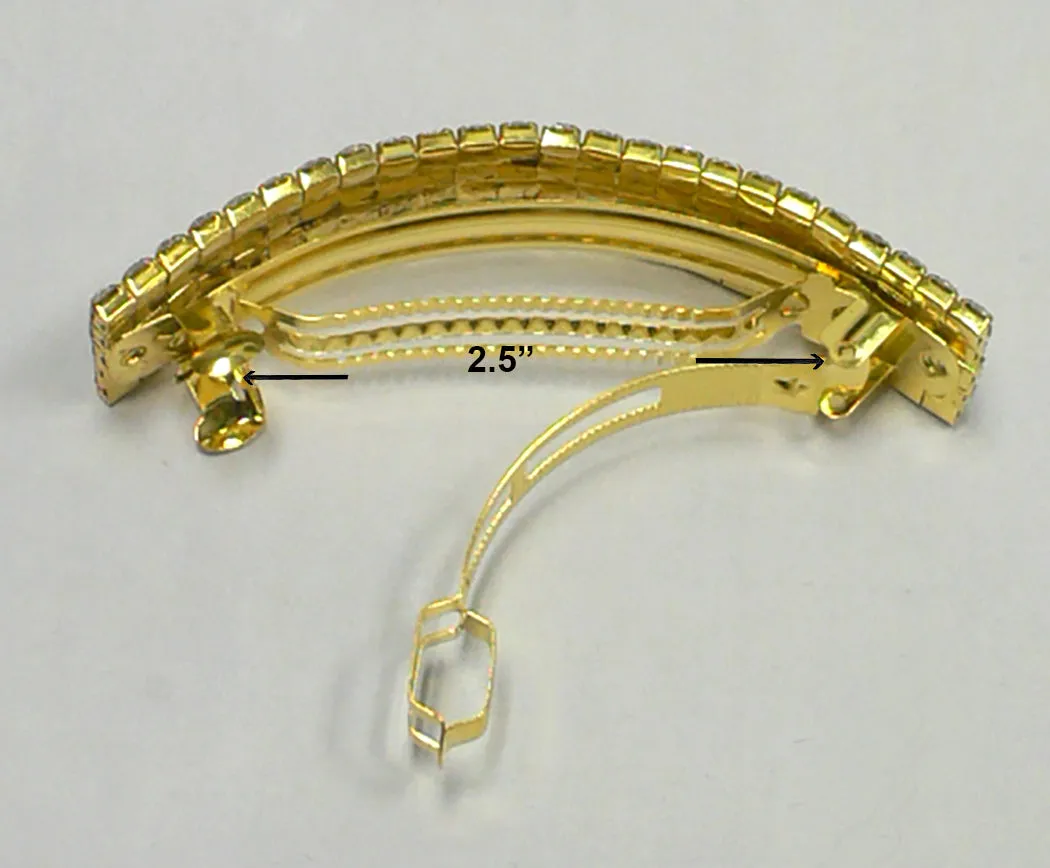 Bella Large Rectangular Bar Barrette Crystal French Clip Hairclip  U86900-0004