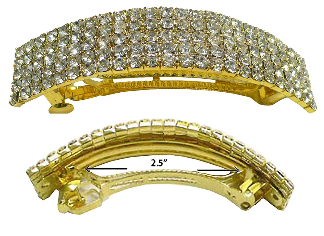 Bella Large Rectangular Bar Barrette Crystal French Clip Hairclip  U86900-0004