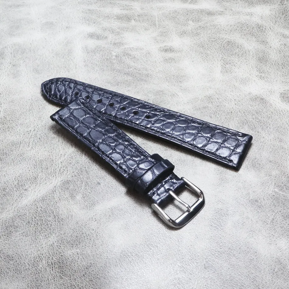 Black Color American Alligator Leather Strap 16mm 18mm 20mm 22mm Genuine Leather Strap Bracelet