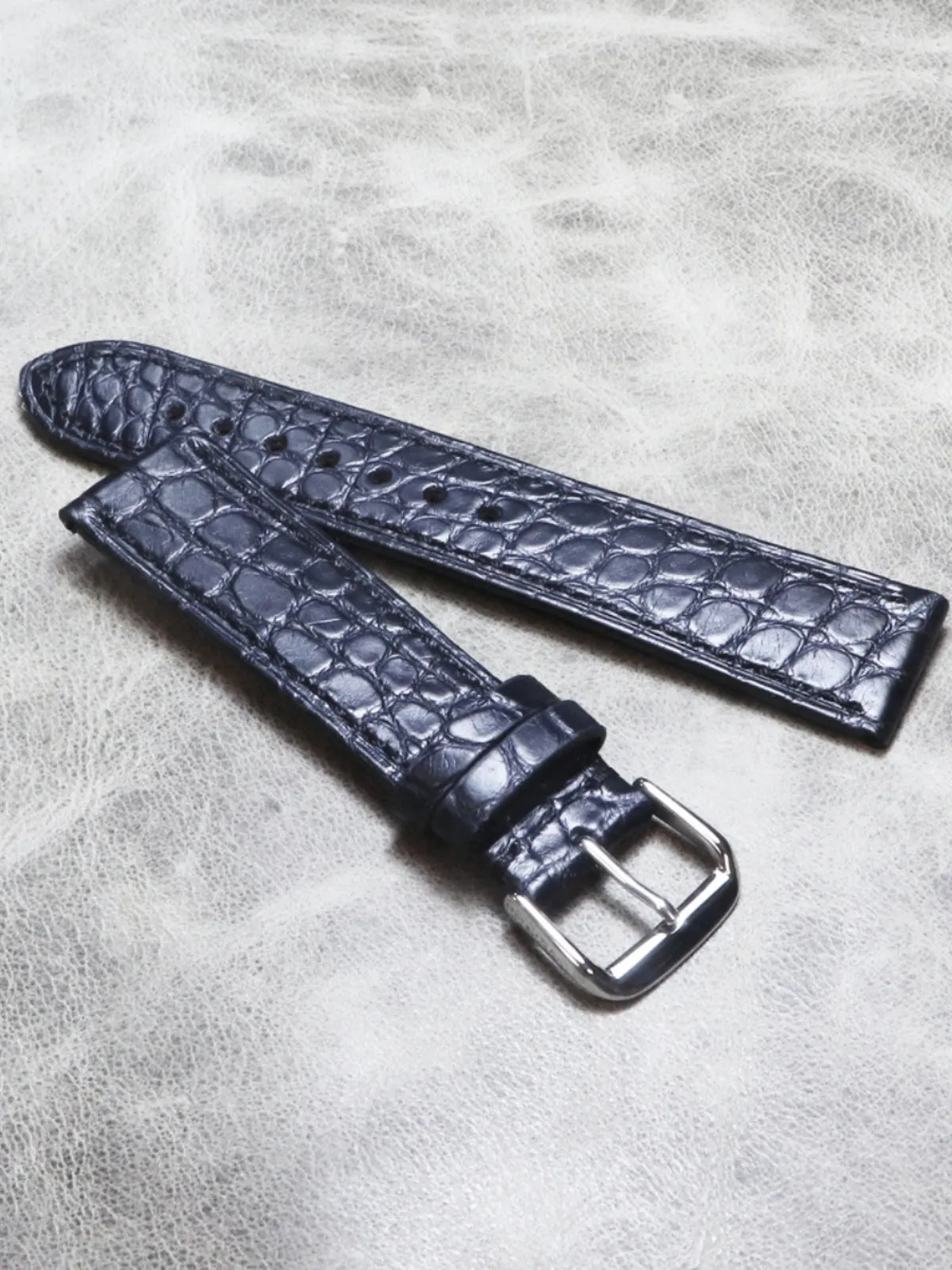 Black Color American Alligator Leather Strap 16mm 18mm 20mm 22mm Genuine Leather Strap Bracelet