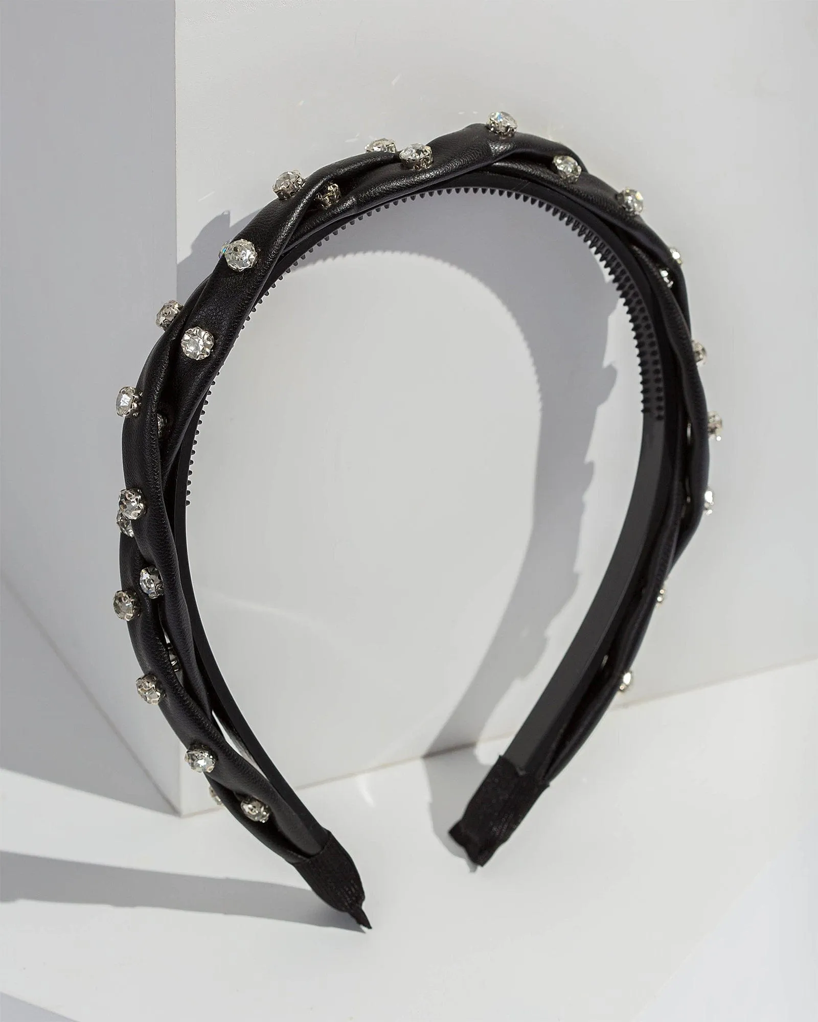 Black Crystal Detail Twist Headband