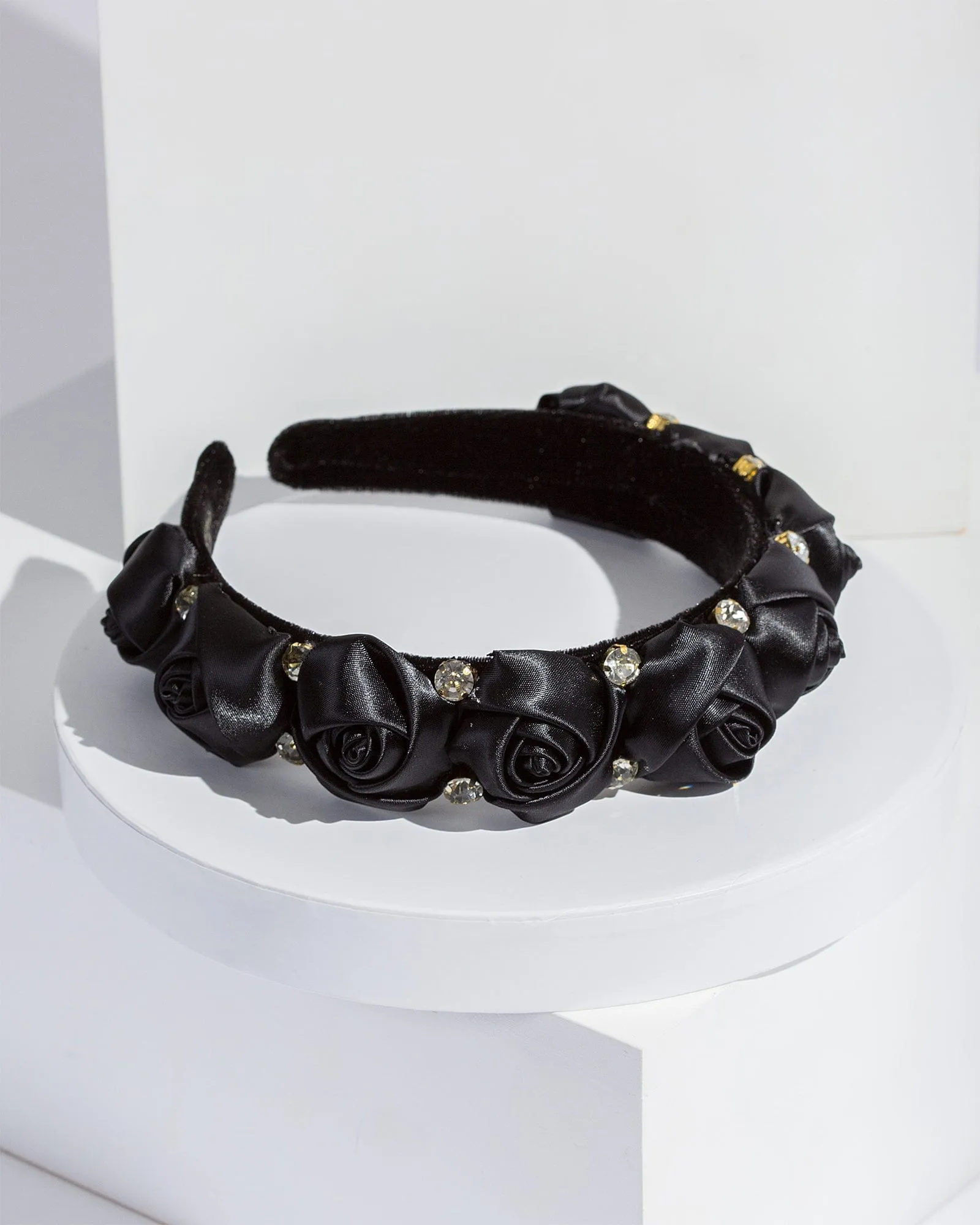 Black Rose Detail Headband