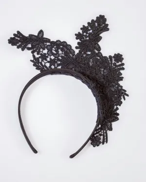Black Side Lace Detail Fascinator