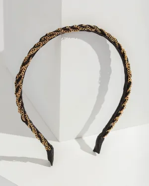 Black Thin Chain Rope Detail Headband